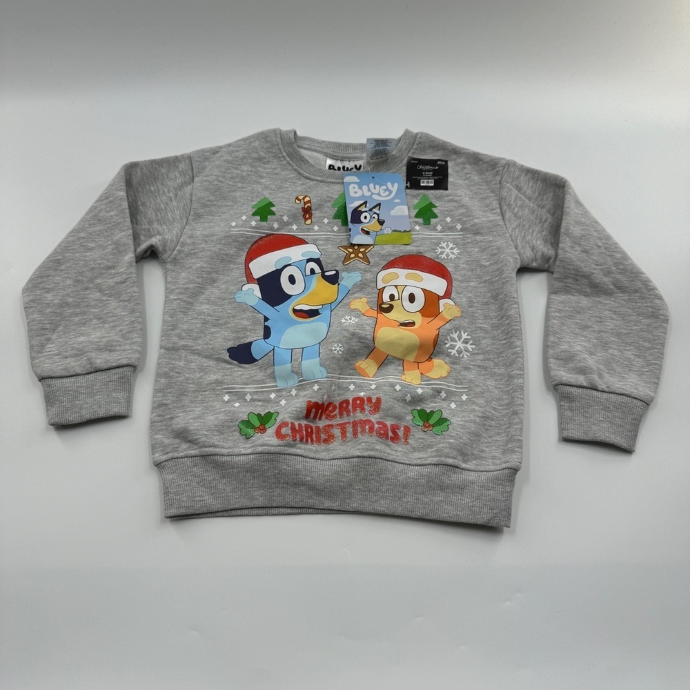 Bluey Kids Christmas Crewneck Sweatshirt Size XS NWT